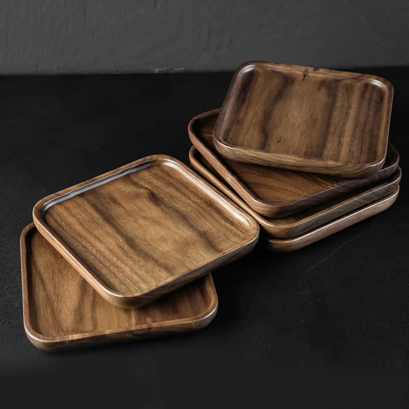 Solid Wood Tea Tray, Black Walnut, Small Size