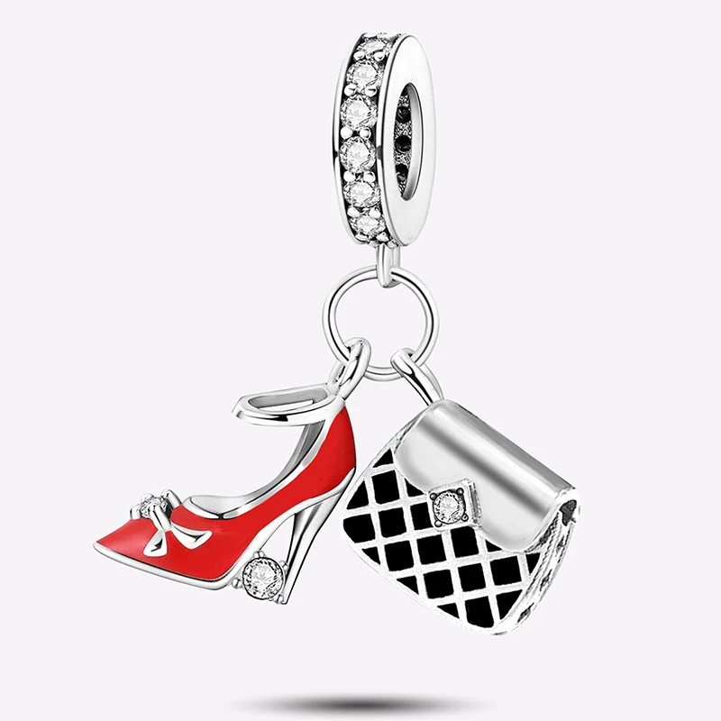 925 Sterling Silver Airplane Camera High Heels Pendant Beads Fit Diy Bracelet Necklace Making Gift Of High Quality Fine Jewelry