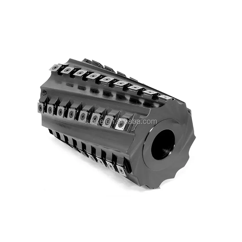 TUOKE Carbide Indexable  Spiral Cutter Head Shaft Mold Machining Woodworking Tool Helical Cutter Blade TiCN ODM OEM