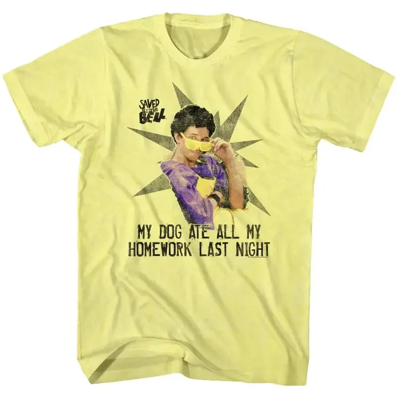 Saved By The Bell Screech My Dog Ate All Homework Last Night Men's T Shirt