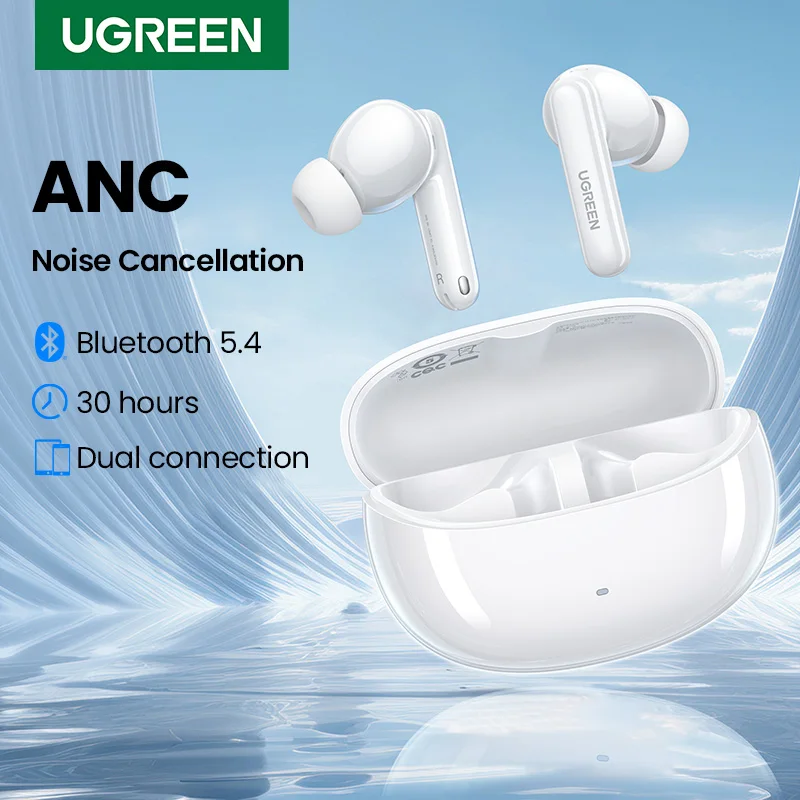 

UGREEN Choice HiTune T3 Pro ANC Wireless Bluetooth Earphones TWS Headset Active Noise Cancellation, in-Ear Mics Phone Earbuds