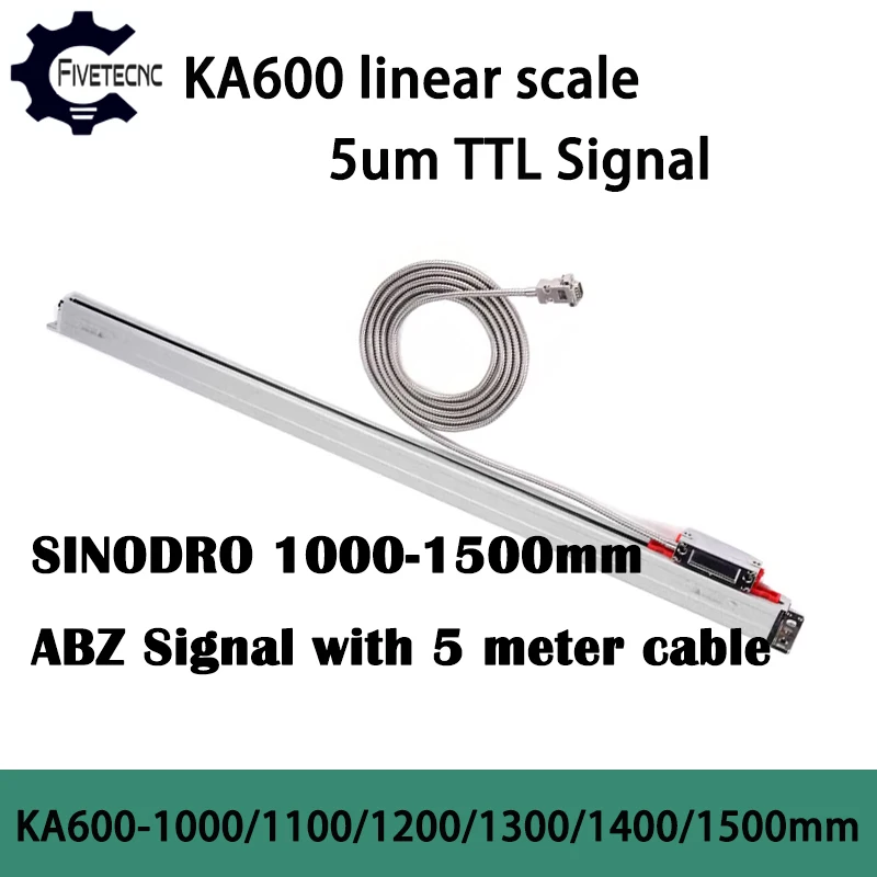 YHSINO KA-600 1100 1200 1300 1400 1500mm 5um TTL DRO Linear Glass Scale KA600 0.005mm 1500mm Optical Encoder for Milling Lathe