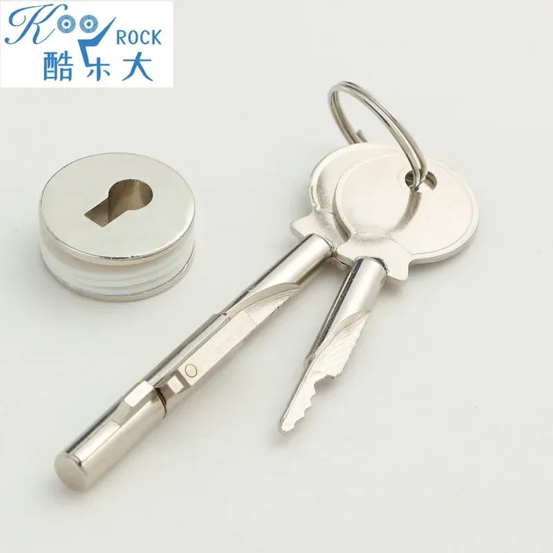 

Glass Door Lock for Furniture, Fridge & Jewelry Display - Sliding Cabinet Lock with Key, Secure Push-Pull Glass Panel Lock