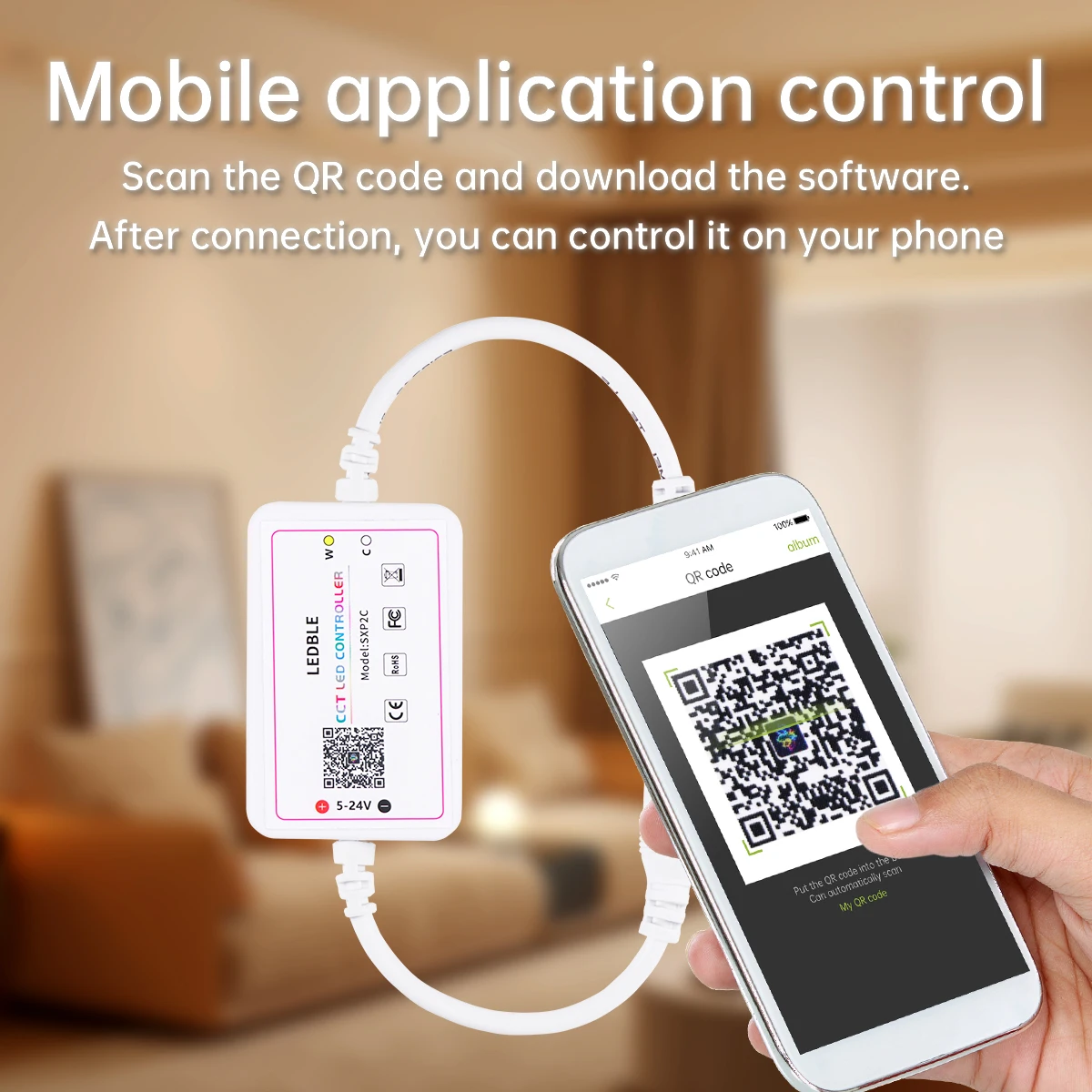 بلوتوث الذكية عكس الضوء CCT LED أضواء بار غرفة نوم المطبخ الجدار مصباح لخزانة الصوتية جدار الخشب لوحة إضاءة ديكوريّة #5