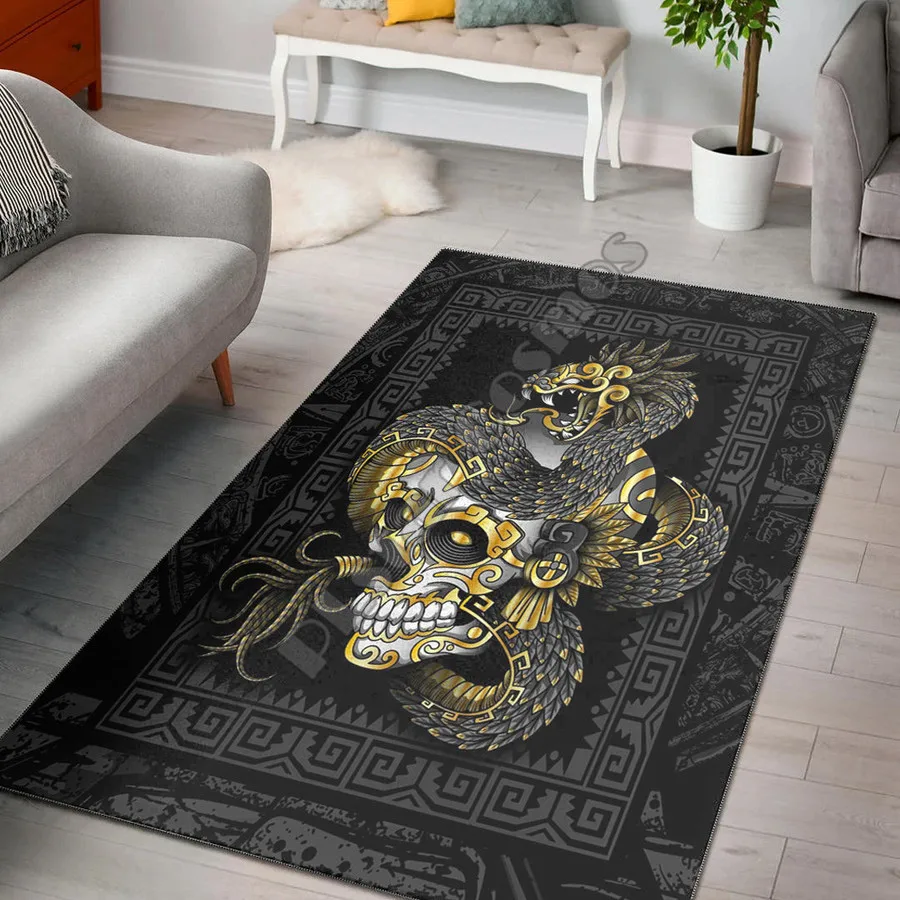 Quetzalcoatl Aztec Mexico Area Rug Anti-Skid Area Floor Mat 3D Rug Non-slip Mat Dining Room Living Room Soft Bedroom Carpet 02