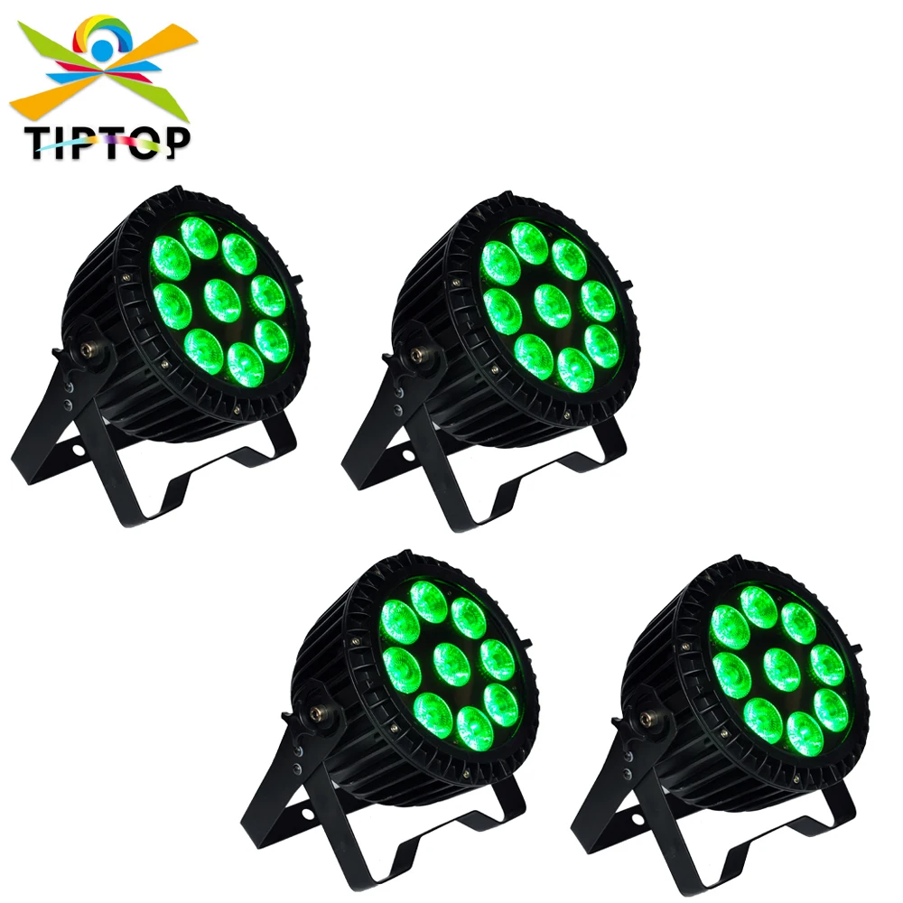 

China Guangzhou Stage Lighting 4XLOT RGBWA UV 6IN1 9x18W Led Waterproof Par Cans 200W DMX 6/10CH OEM LOGO Paint 110V-220V