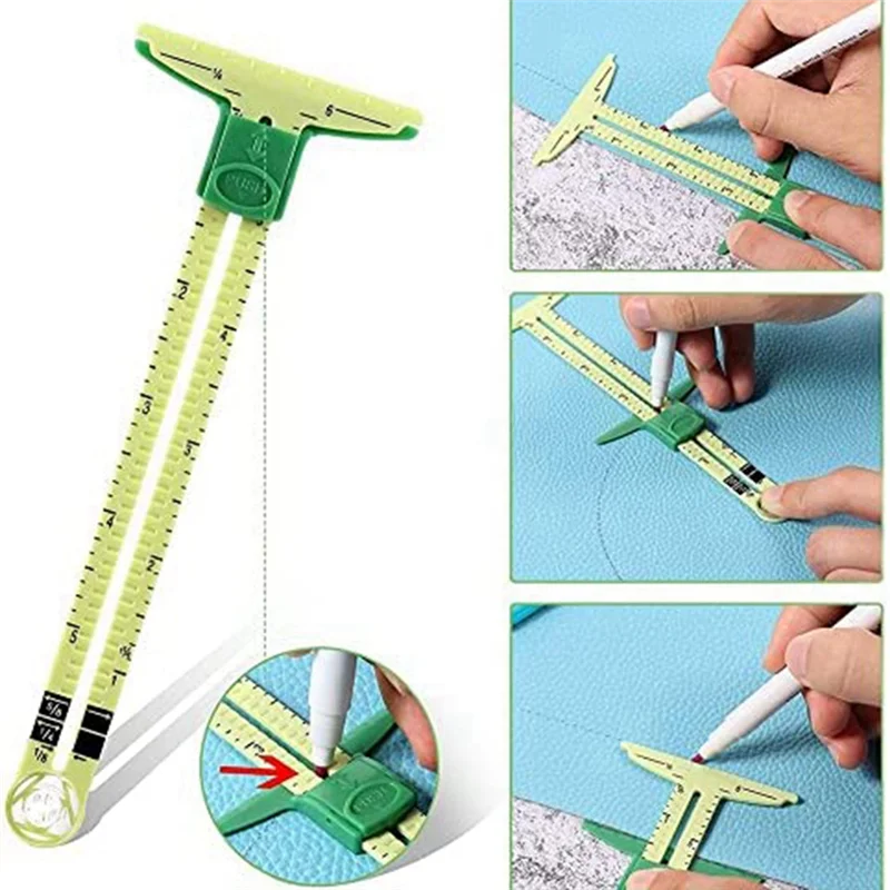 【Flash-Deal!】Set Of 3 Slide Gauges Measuring Sewing Gauges For Beginners, Knitting, Crafts, Sewing Supplies