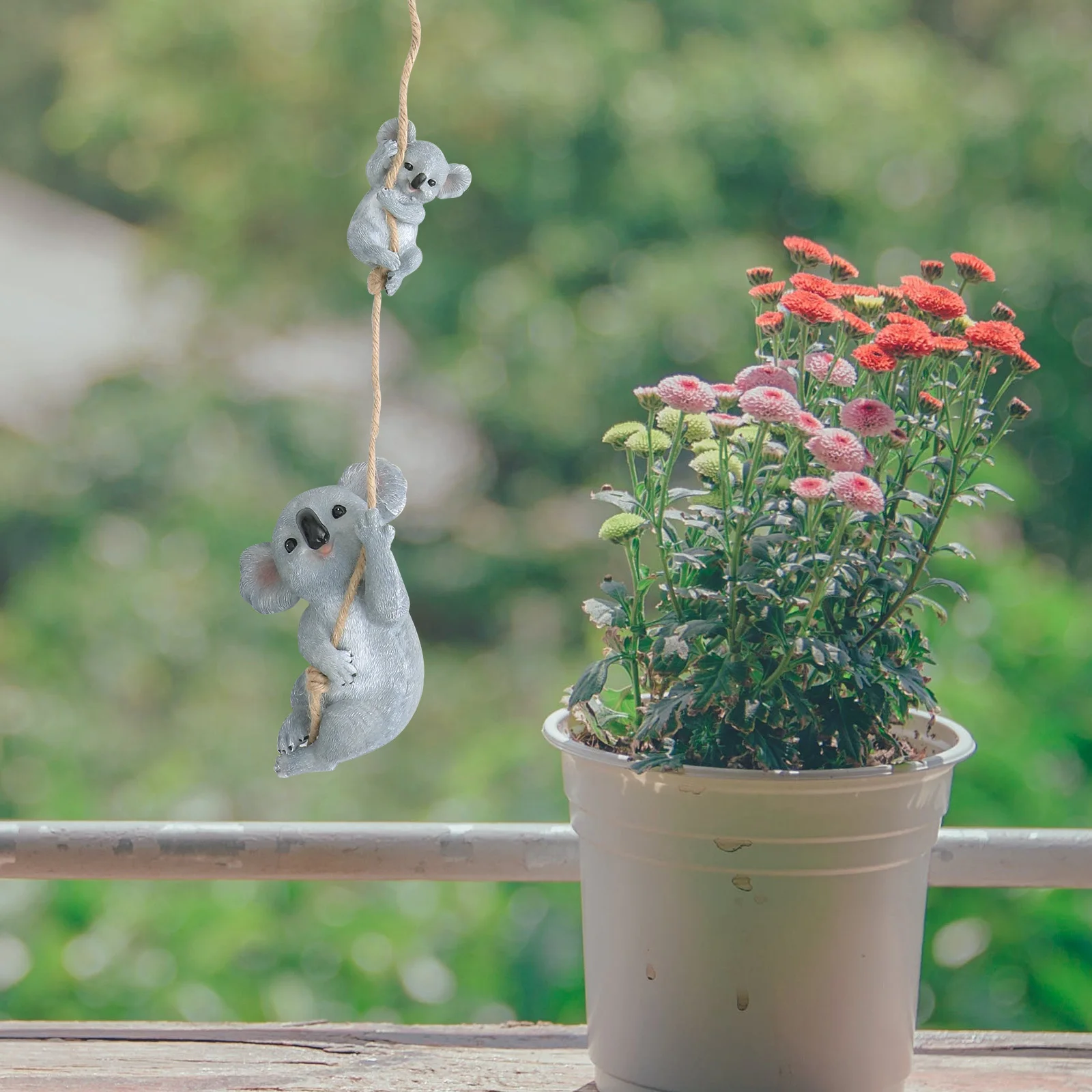 

1Pcs Simulated Koala Adornment Landscape Pendant Fine Workmanship Exquisite Design Waterproof Garden Koala Statue Gray