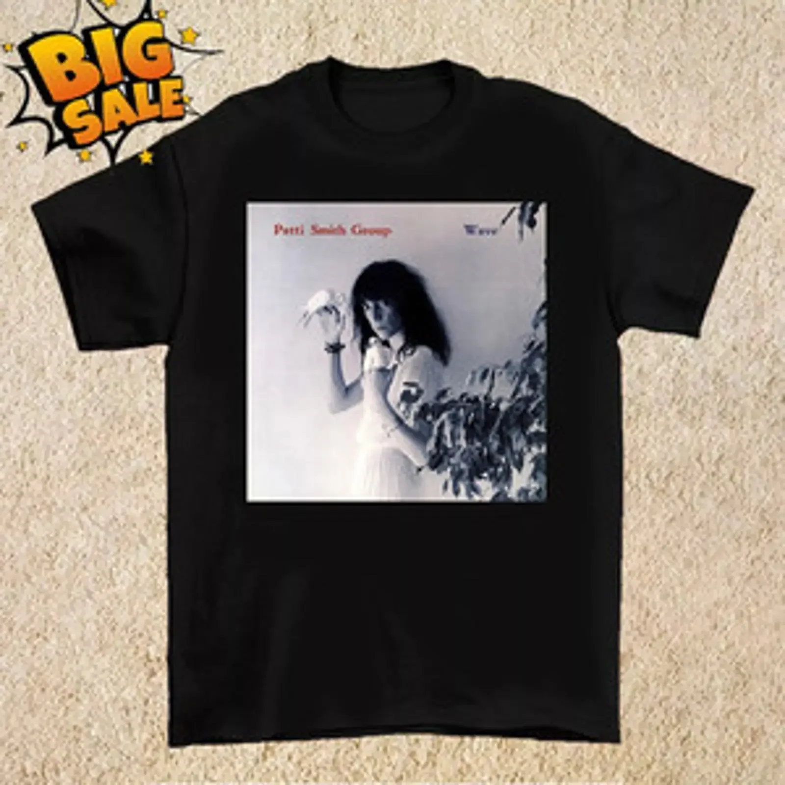 Patti Smith Group Wave ALbum Cotton T Shirt Full Size S 5XL vintage Washed Breathable designer clothes graphic