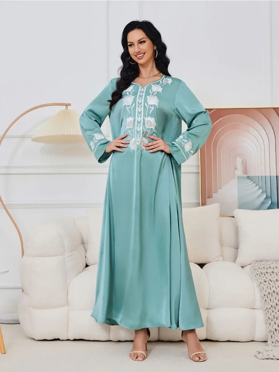 Eid arabska muzułmańska sukienka na imprezę dla kobiet Abaya haft Jalabiya długie sukienki maroko Kaftan Vestidos dubaj suknia Ramadan