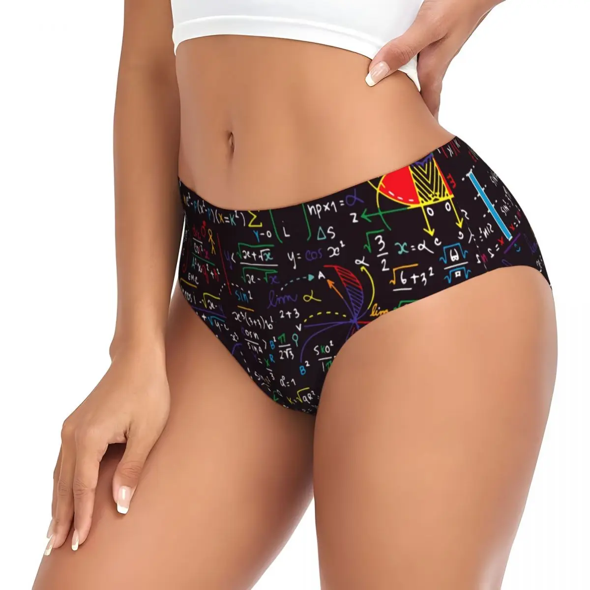 Culotte courte personnalisée au Design mathématique coloré pour femmes, sous-vêtements respirants et extensibles pour professeur de sciences Geek, cadeau