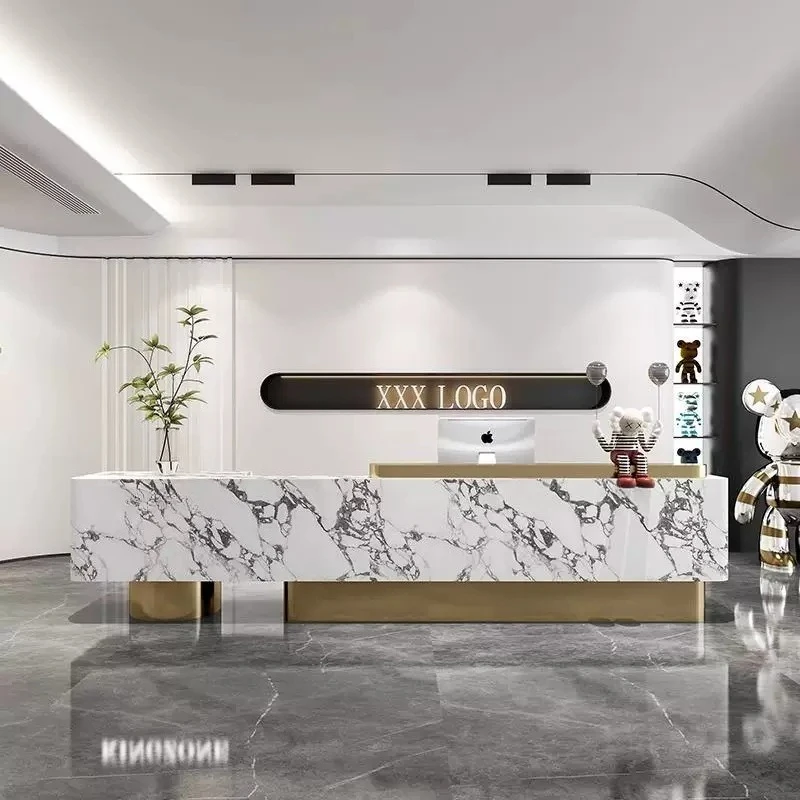 Modern Minimalist Hotel Reception Counter Nordic High-end Beauty Salon Clothing Store Cashier Desks Office Furniture FYRD