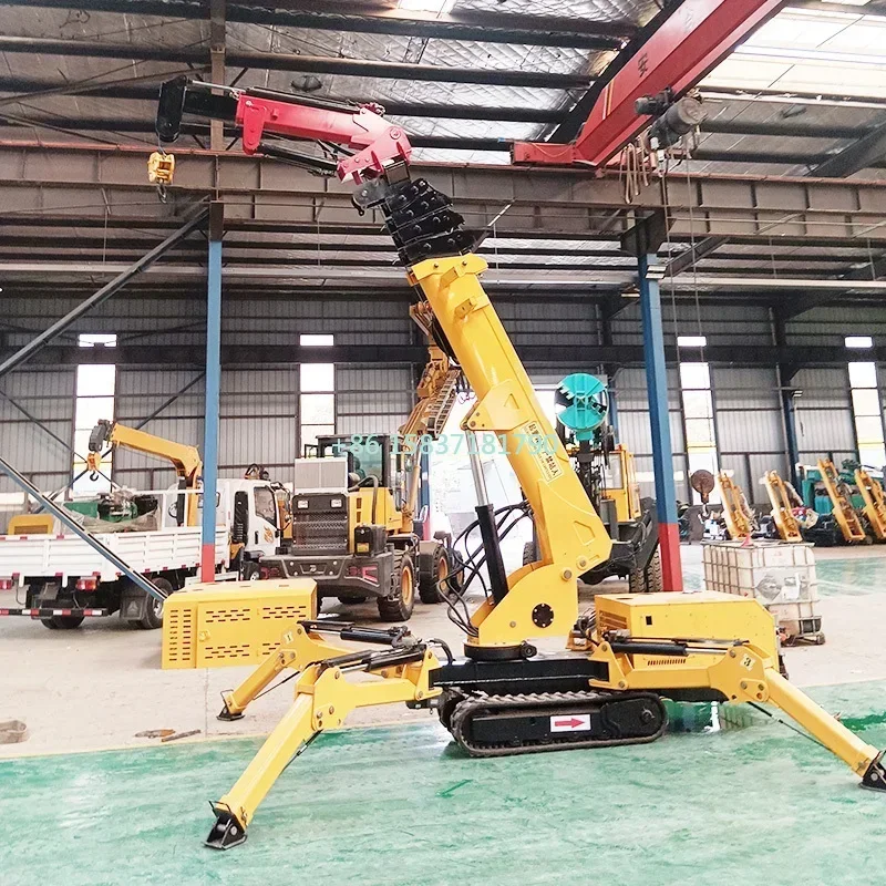 YG Crawler Spider Crane Remote Control Euro5 Mini Lifting Crane Hydraulic Folding Telescopic Boom Mobile Small Spider Crane