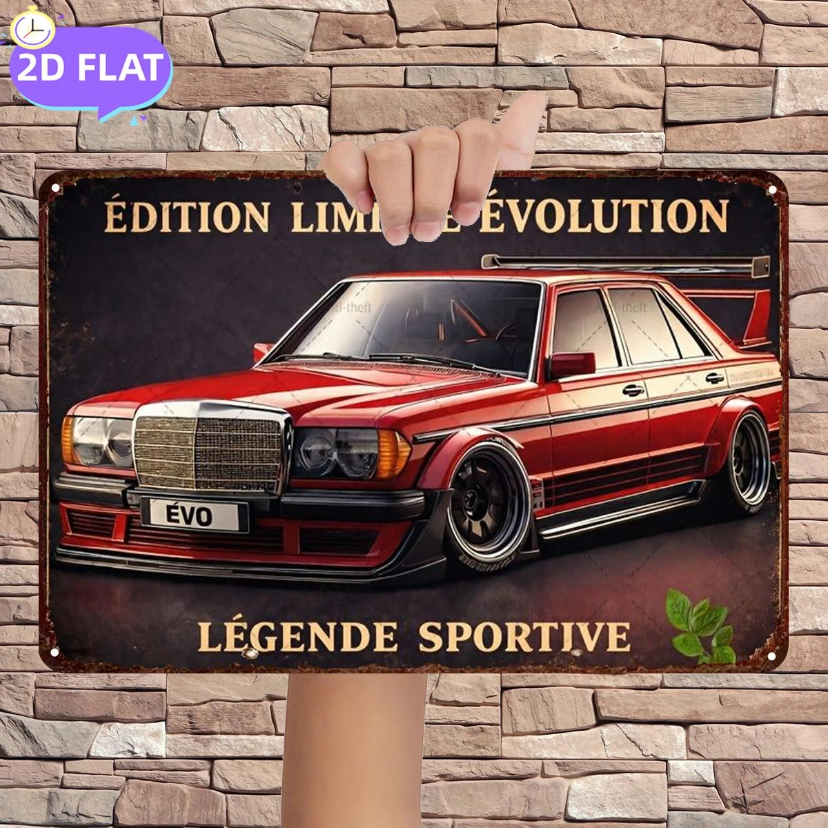 2D Flat 1pc, Limited Edition Evolution: Sport Legend, Metal Iron Sign, Size(8