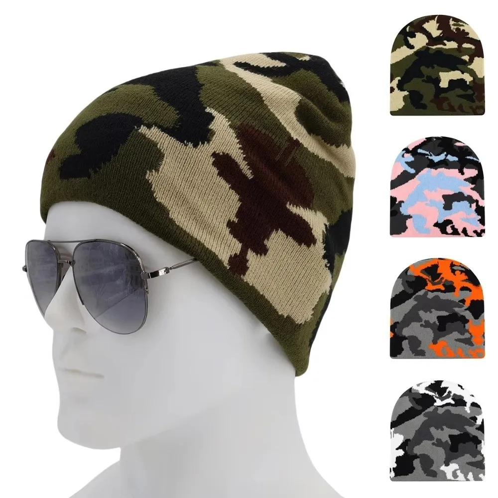 Windproof Fabric Knitted Hat Knitted Texture Versatile Style Winter Beanies Warm Lining Autumn Winter Weight Street Fashion Hat