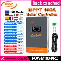 Powermr 100A Solar Charge Controller MPPT Intelligent Regulator for 12V 24V 36V 48V Solar Battery Bank 160V Panel Can parall 12PC