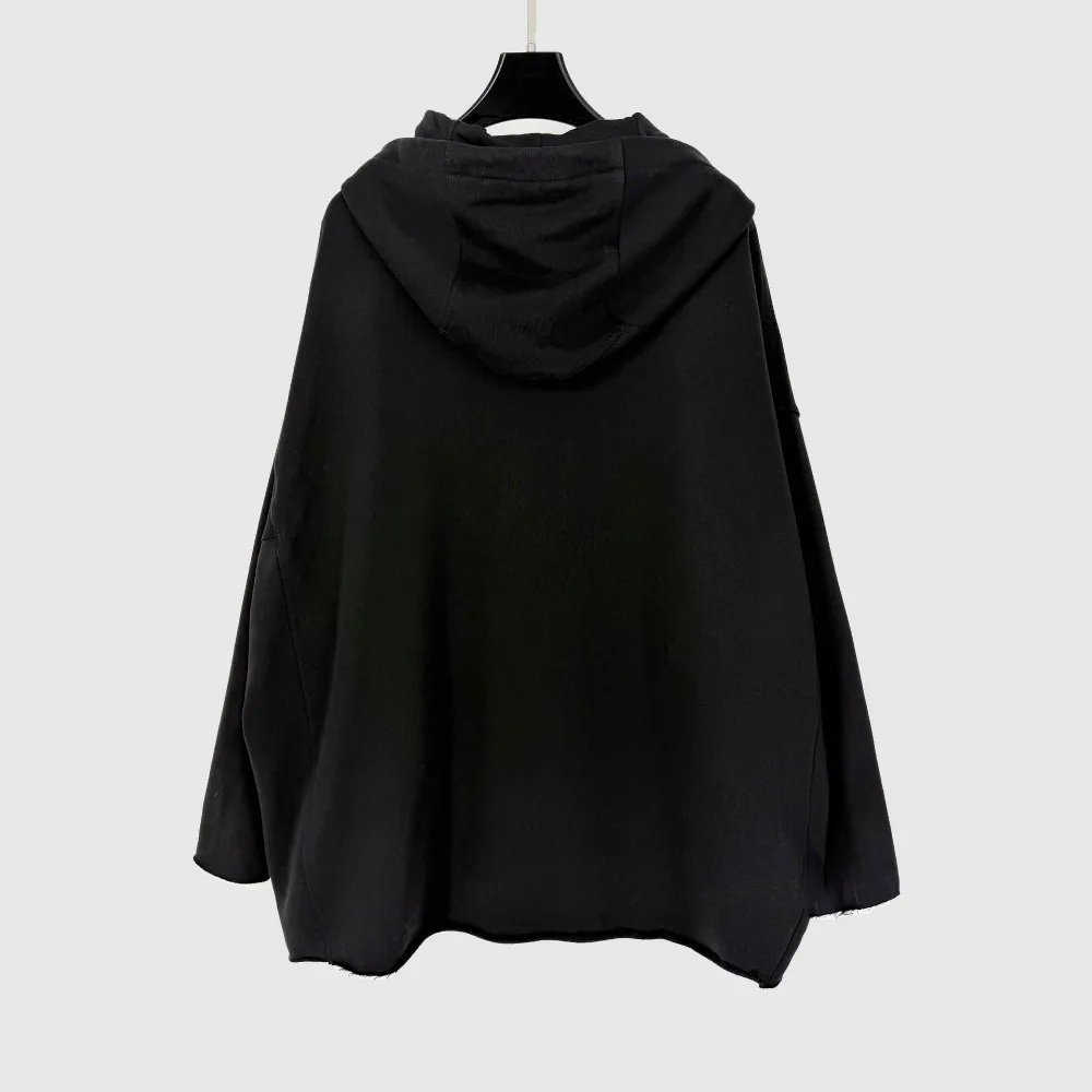 High Street RO Style Loose Silhouette Hooded Sweatshirts Tops Men's and Women's Hooded Cardigan Hoodies Sweatshirt Jacket