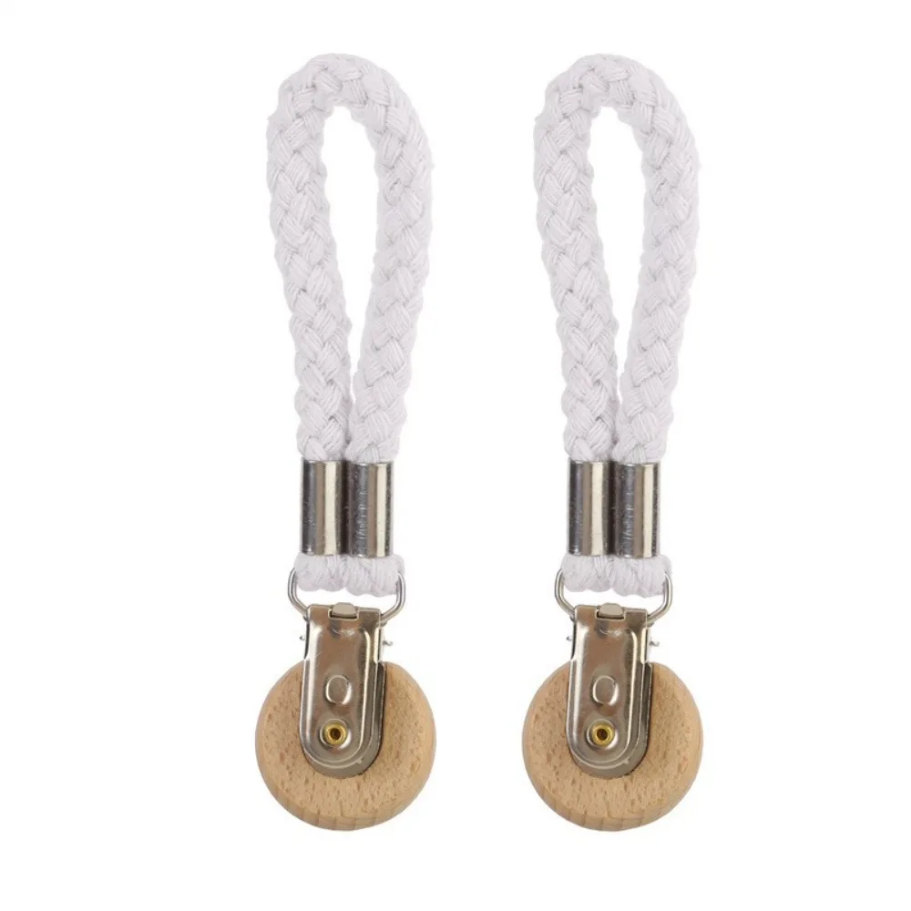 2 PCS Woven Rope Metal Storage Clip Multifunctional No-Drill Bathroom Towel Clip Wear-resistant Space Saving Towel Hanger