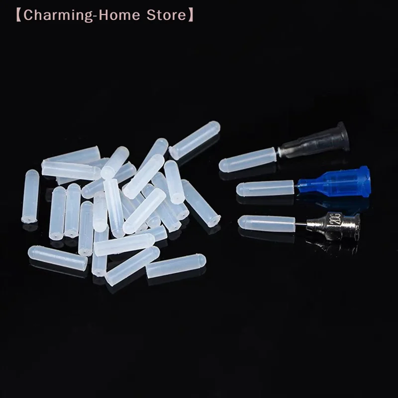【M】15Pcs Silicone Plug Sealing Caps for Dispensing Syringe Needle Tips, Glue Prevention Seals for Liquid Dispenser Nozzles