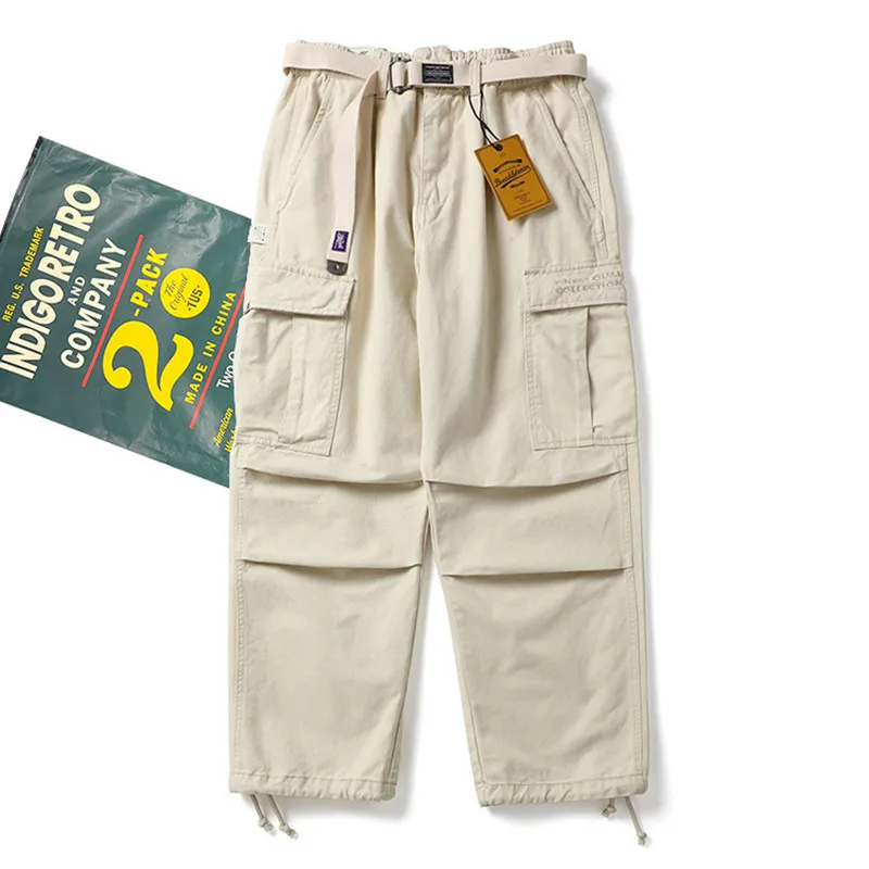 

Washed Multi Bag Workwear Men's Loose Straight Leg Europen Casual Amekaji Pants Outdoor Trekking Hiking Climbing Trousers Labor
