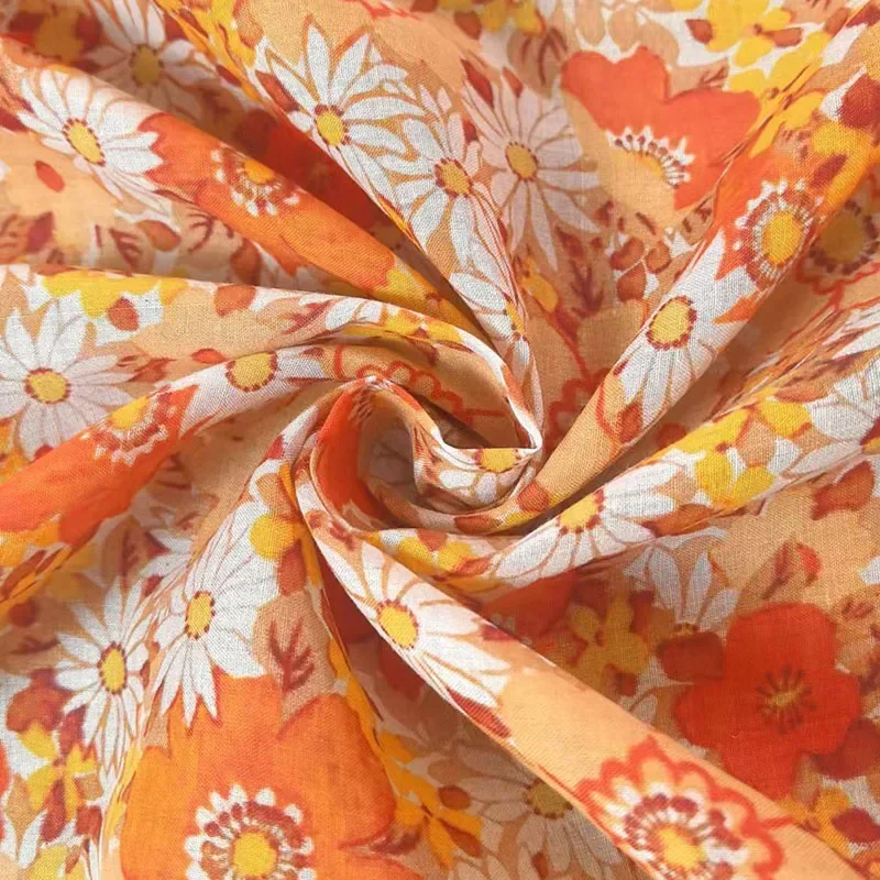 

Women's Fashion Ramie Cloth, Pure Natural Fiber, Retro Print for DIY Summer Dress, Casual Top, Pants, Sewing Material 2026