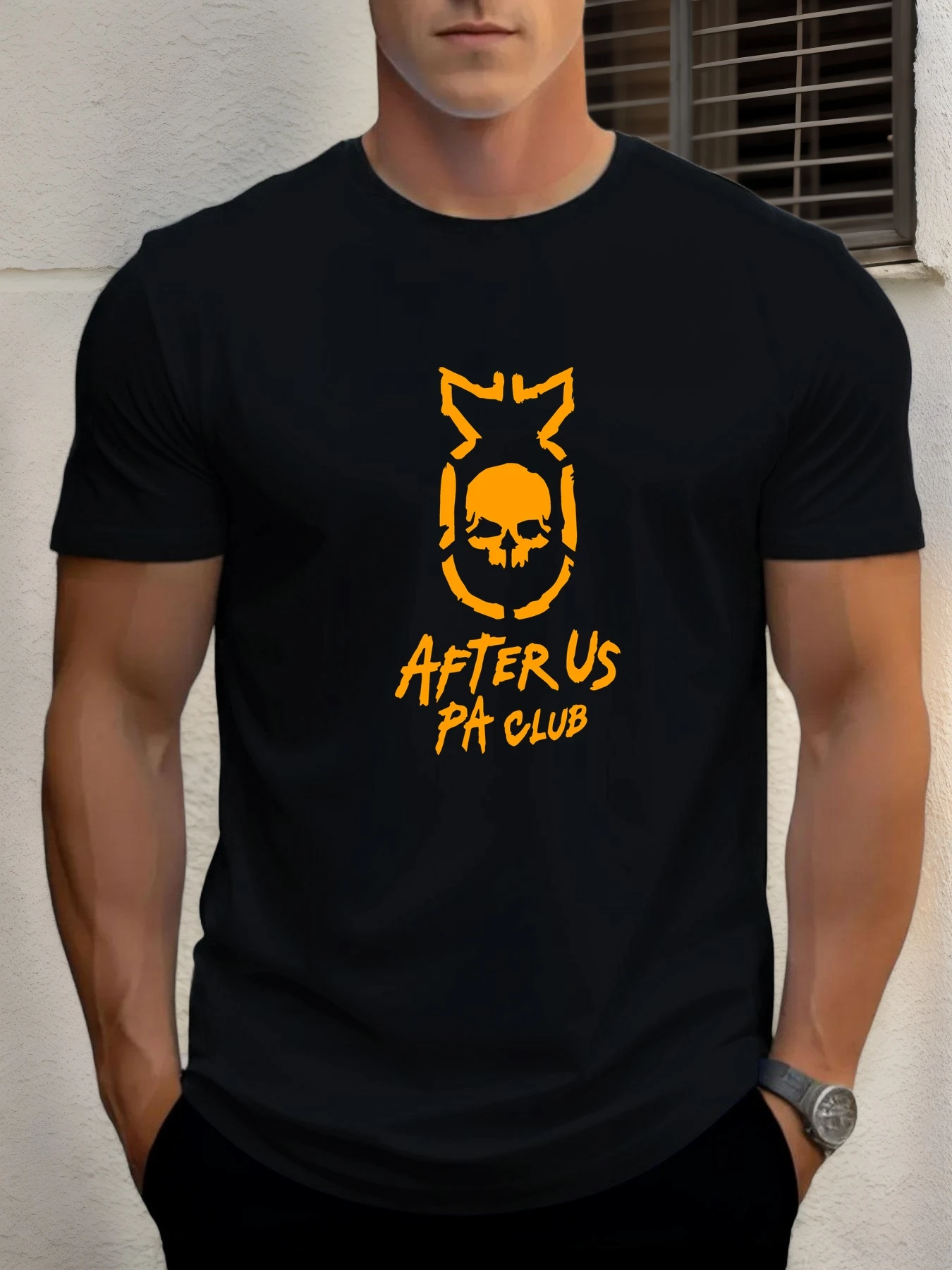 

Men's Cotton T-Shirt, Summer Crew Neck Short Sleeve, AFTER US PA CLUB Printed Breathable Streetwear Fashion Cool T-Shirt