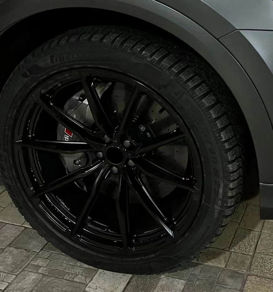 جنوط سباق مزورة عجلات معدنية سوداء 5x112/108 5x114.3/130 R19 20 21 22 بوصة مناسبة لـ..A5 rs. جي تي.. #5