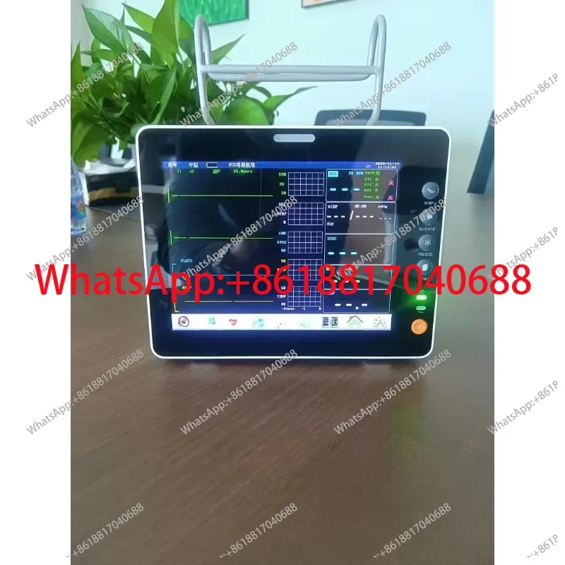 Veterinary multi-functional monitor for blood pressure, blood oxygen, temperature, respiration, and electrocardiography