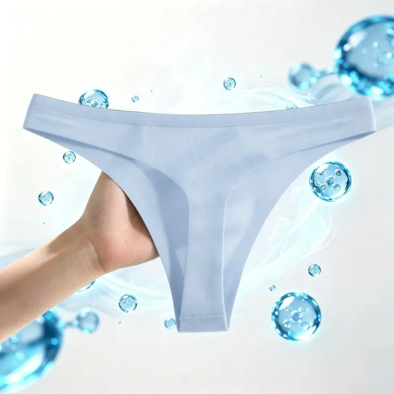 1/3Pcs Set Men's Breathable Sport Fitness Underwear Daily Gym Wear Sexy Zero Seam Thong Ice Lightweight Contour Pouch G-String view 4