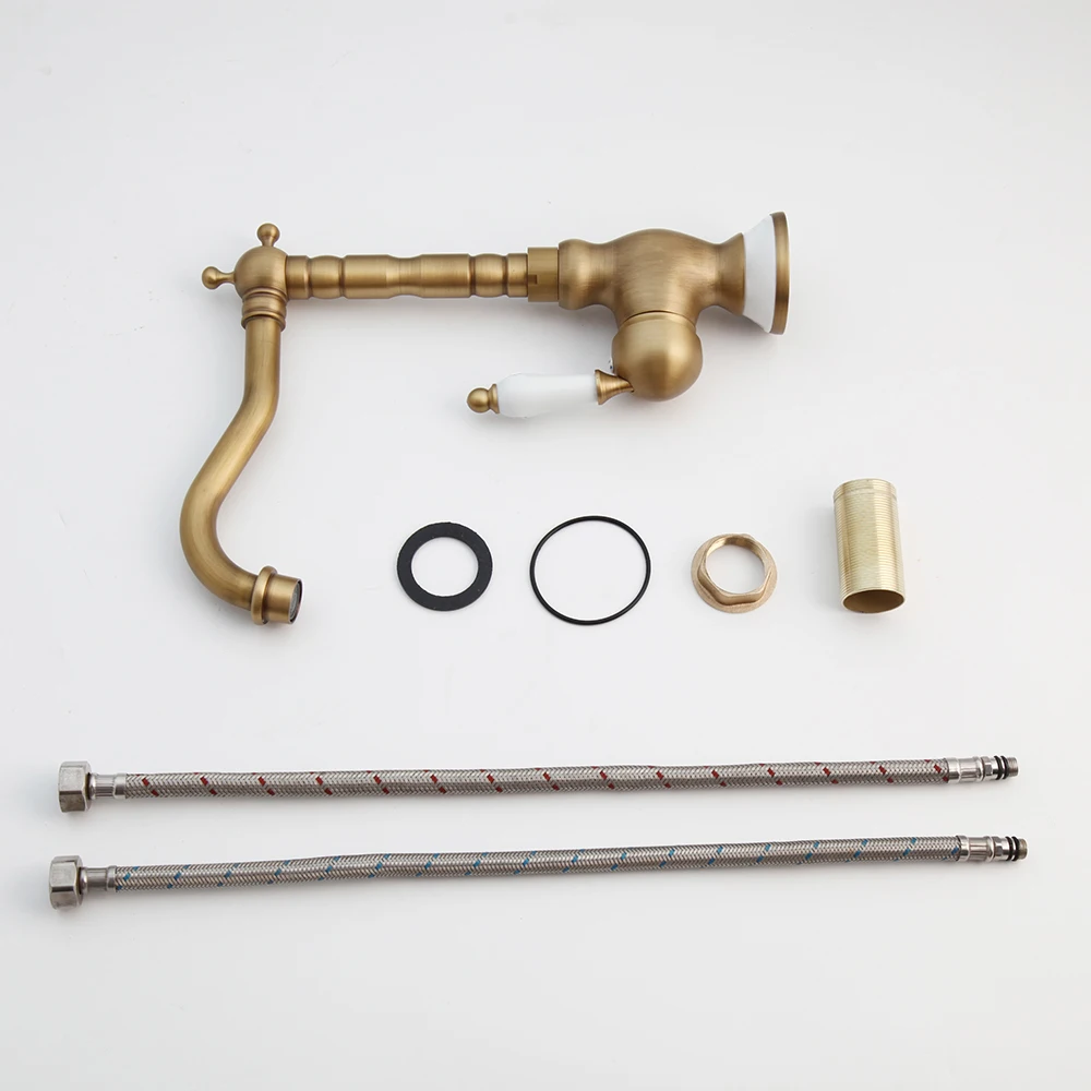 JIENI 360 Swivel Kitchen Sink Faucet Brass Stream Mode Bathroom Basin Faucets Hot Cold Mixer Taps With 1/2'' G Water pipe image 5