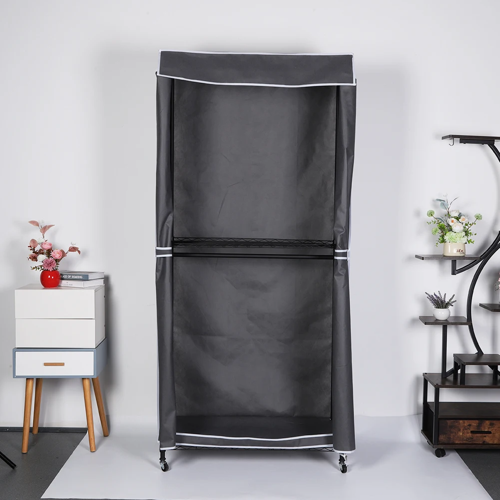 

Многофункциональная портативная вешалка-стойка для одежды на колесиках с чехлом для хранения пальто, рубашек и платьев