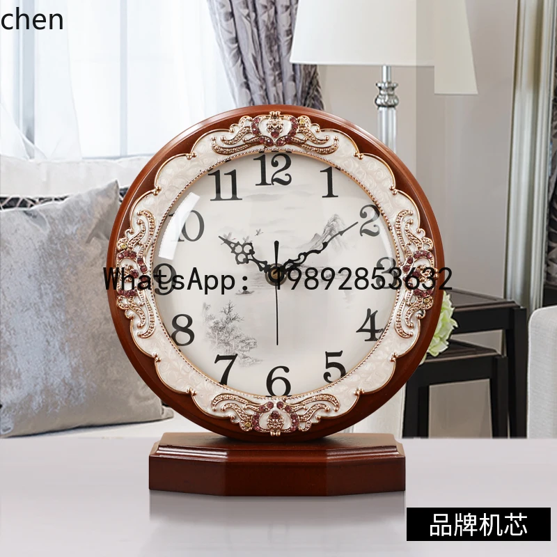 

WW20Table Clock for Living Room and Bedroom Decoration, Silent Wooden Clock, Versatile for Desktop