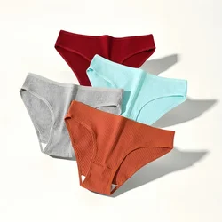 1Pc Cotton Panties Low Waist Briefs Sexy Bikini Panties Sports Breathable Underwear Solid Color Female Underpants S-XXL Briefs