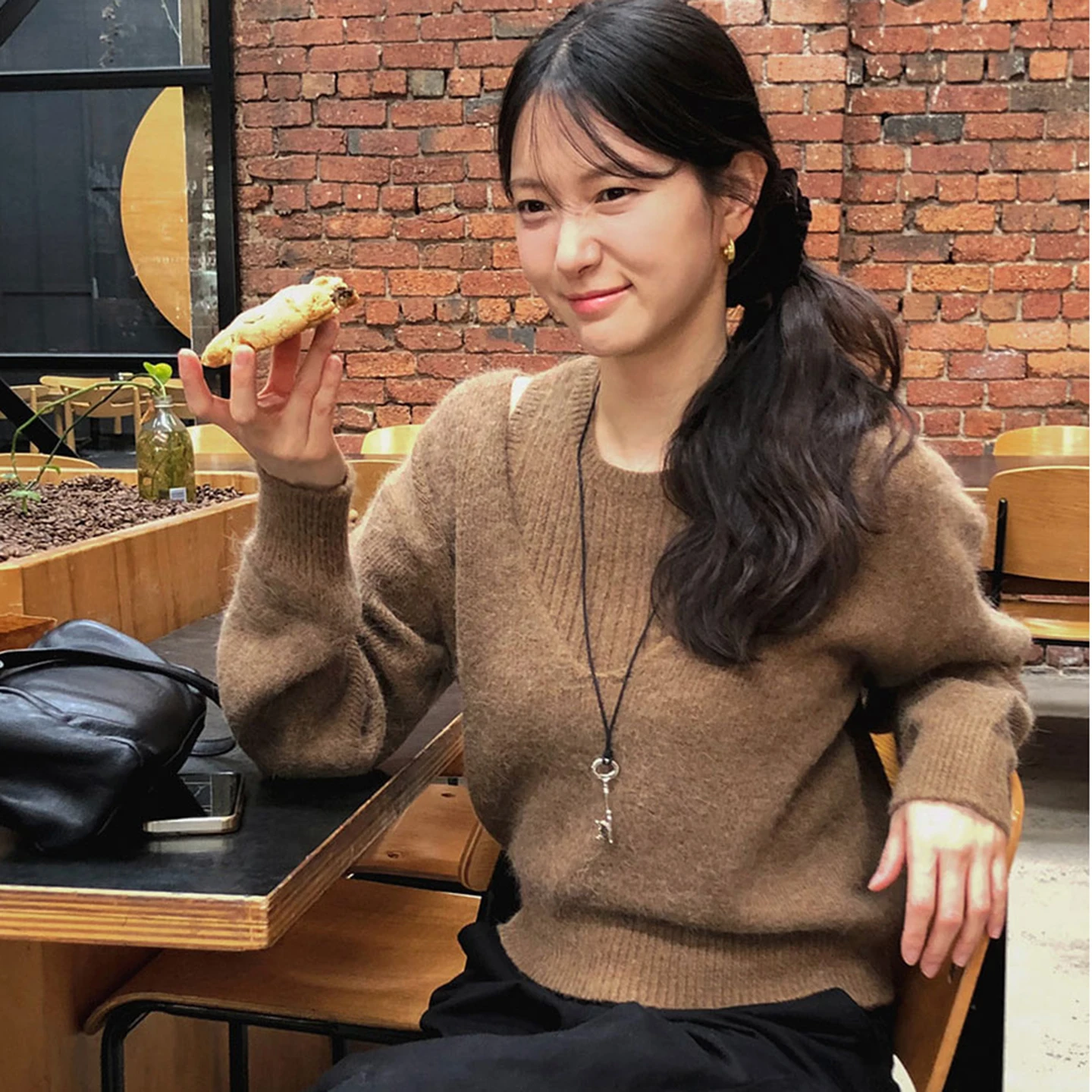 Korean Chic Autumn Winter Soft Girl Plu Sweater Striped Vest V Ne Knitted Long Sve Top Bot Set Women Faion Outfit