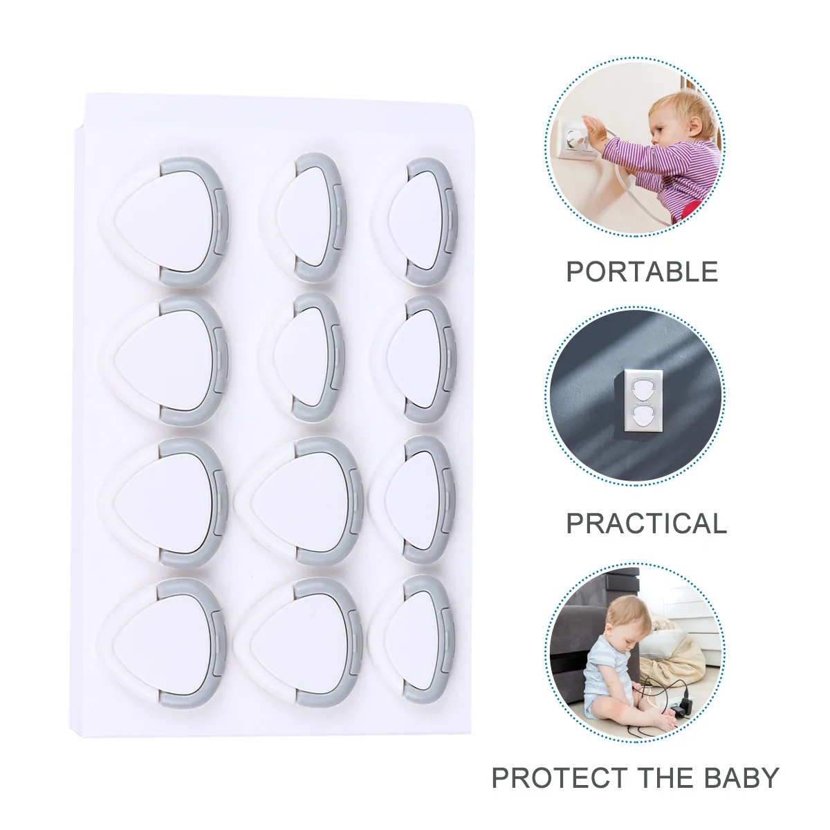 

12Pcs Baby Safety Socket Covers Electric Outlet Protectors Secure Childproof Plug Socket Covers for Home Outlet Cover