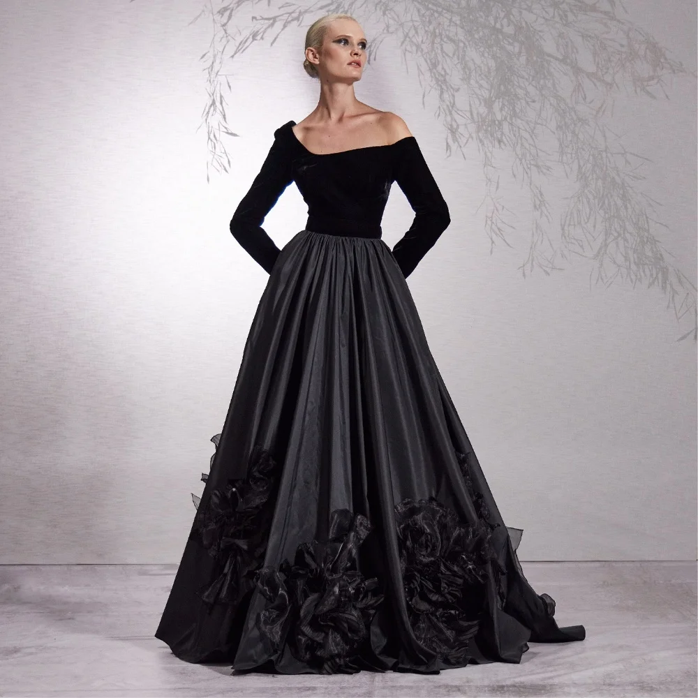 

Evening Sexy Casual Jersey Draped Pleat Ruched Homecoming A-line Off-the-shoulder Bespoke Occasion Gown Long Dresses