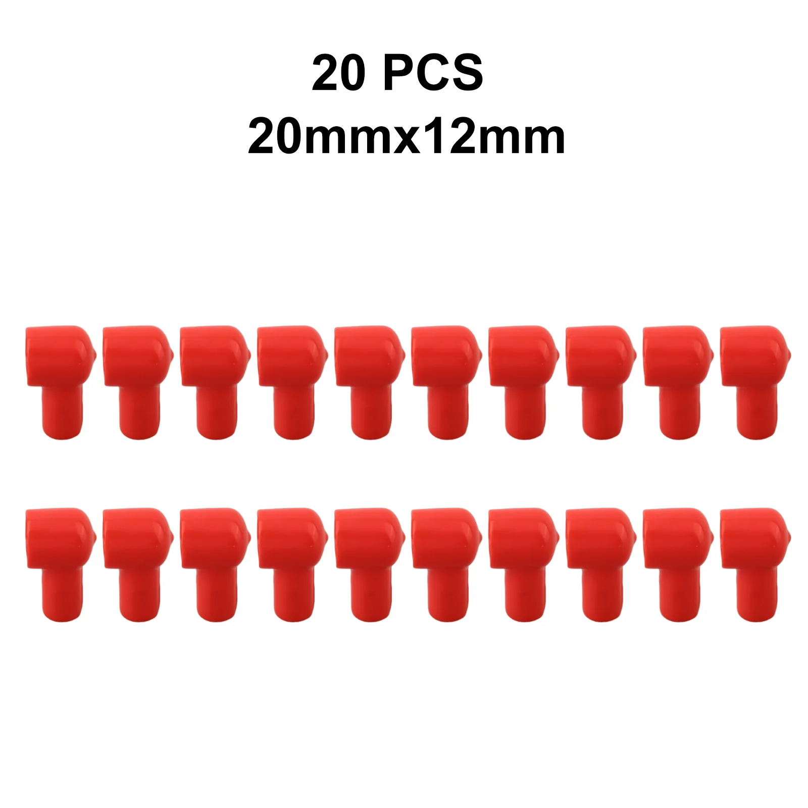 

20PCS Battery Terminal Cover Boots Insulating Protective Lug Cap 12x20mm Red Direct Replacement Car Accessories