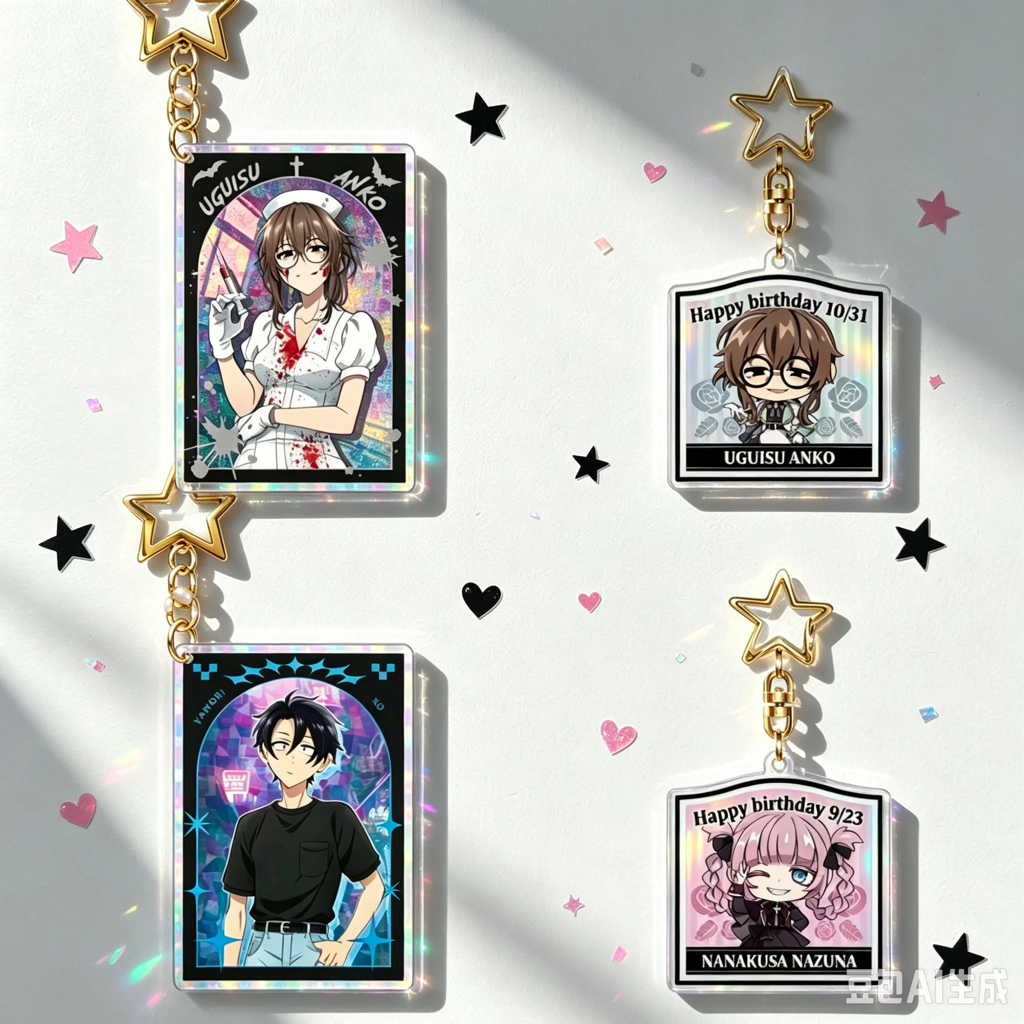 Backpack Pendant Anime Call Of The Night Display Anime Keychain Goods Desk Decoration Acrylic Stand Figure Ornament Accesorios
