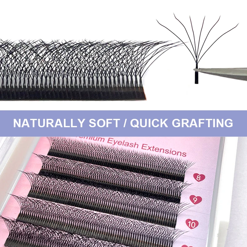 Gleye-つけまつげ用の6D形状の根と簡単に取り付けられたプレハブファン