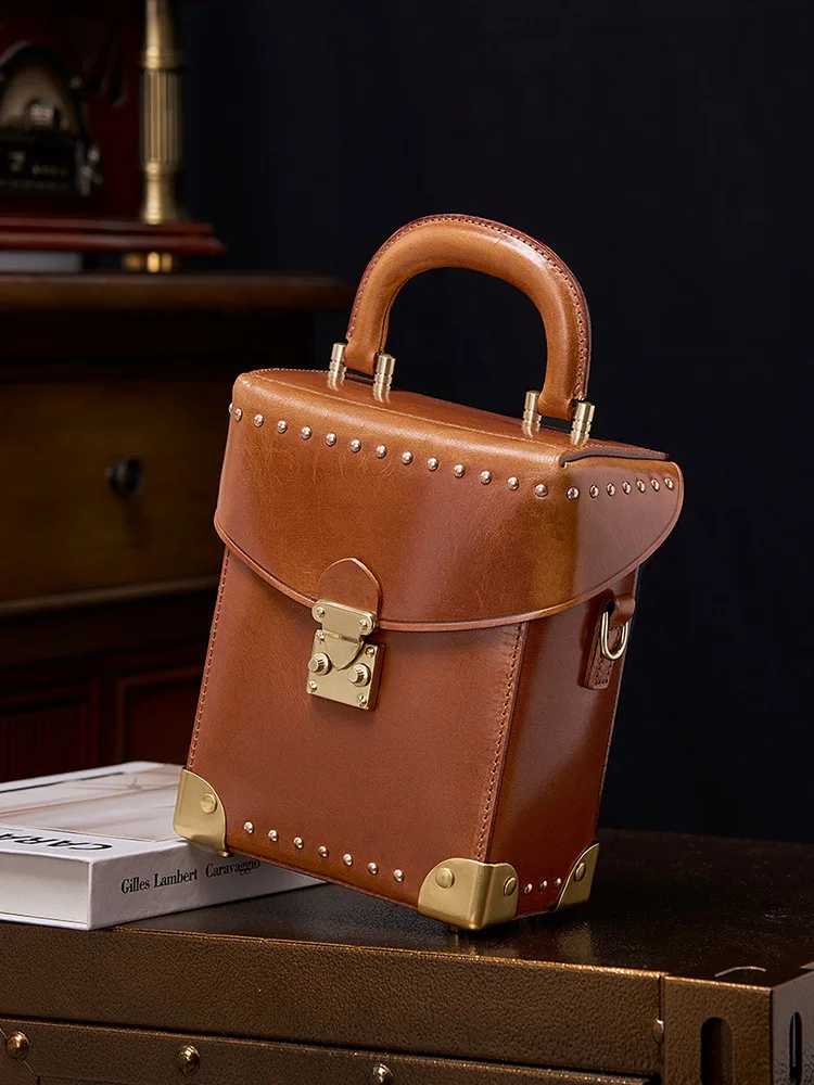 

Кожаная женская сумка Tisniko, новая кожаная сумка ручной работы в стиле ретро, ручная сумка с диагональным крестом