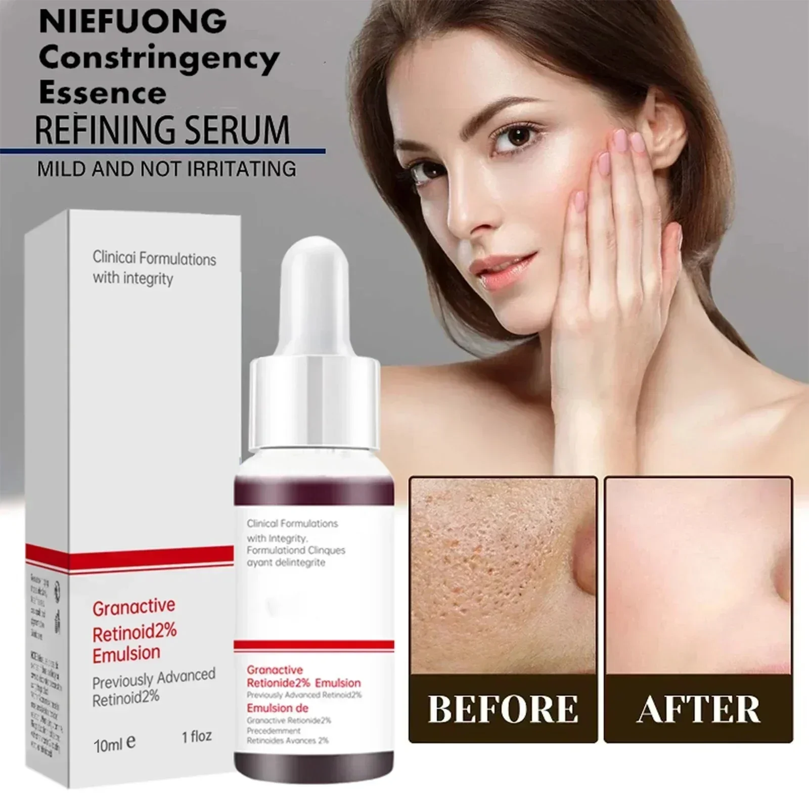 Face Serum Replenishment Moisturize Shrink Pore Brighten Skin Care Firming Facial Contraction Tightens Essence