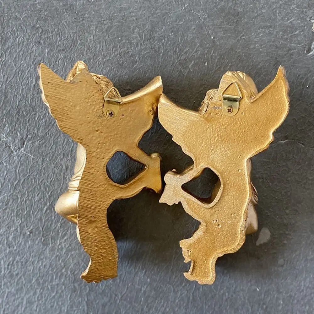 1 par requintado bonito querubim anjo estátua dos desenhos animados artesanato parede pendurado anjo ornamentos resina artesanato anjo esculturas sala