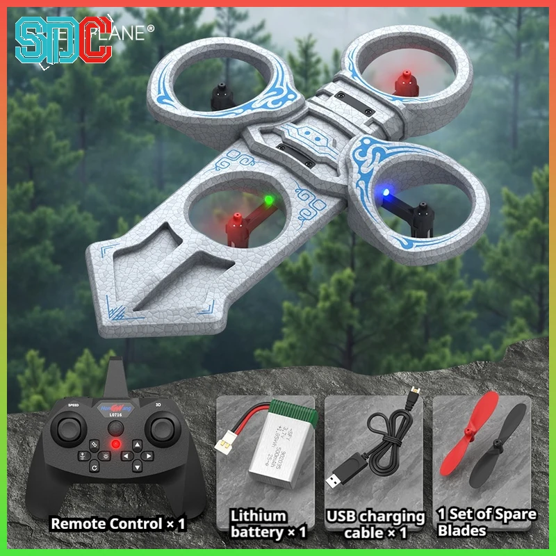 

Трансграничный Royal Sword Flight L0716 Летающий меч с дистанционным управлением Четырехосевой БПЛА Красочные огни Детская игрушка Пенопластовый самолет