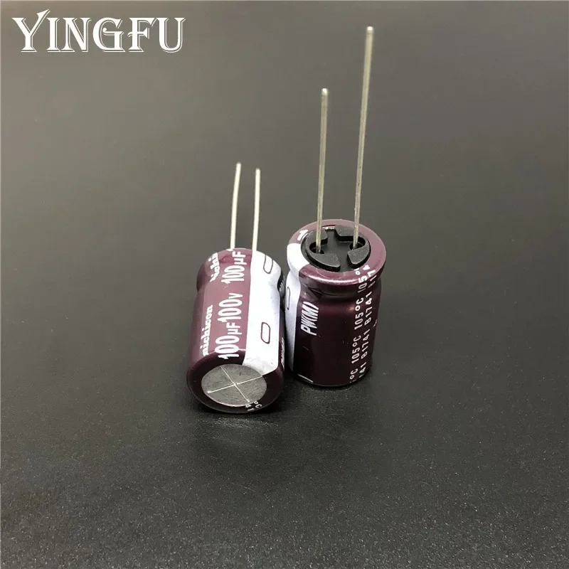 50pcs 100uF 100V NICHICON PW Series 13x20mm Low Impedance 100V100uF Aluminum Electrolytic capacitor