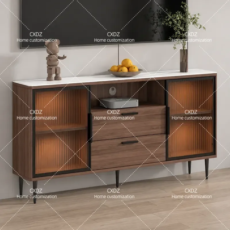 Ultra Thin Narrow TV Cabinet High Storage Locker Modern Simple Design For Master Bedroom Home Furniture 7D100