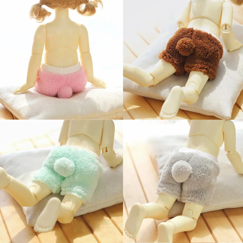 

D04-B181 children handmade toy BJD/SD 1/6 YOSD Cute Animal Daily Ball Tail Plush Short Pants 1pcs