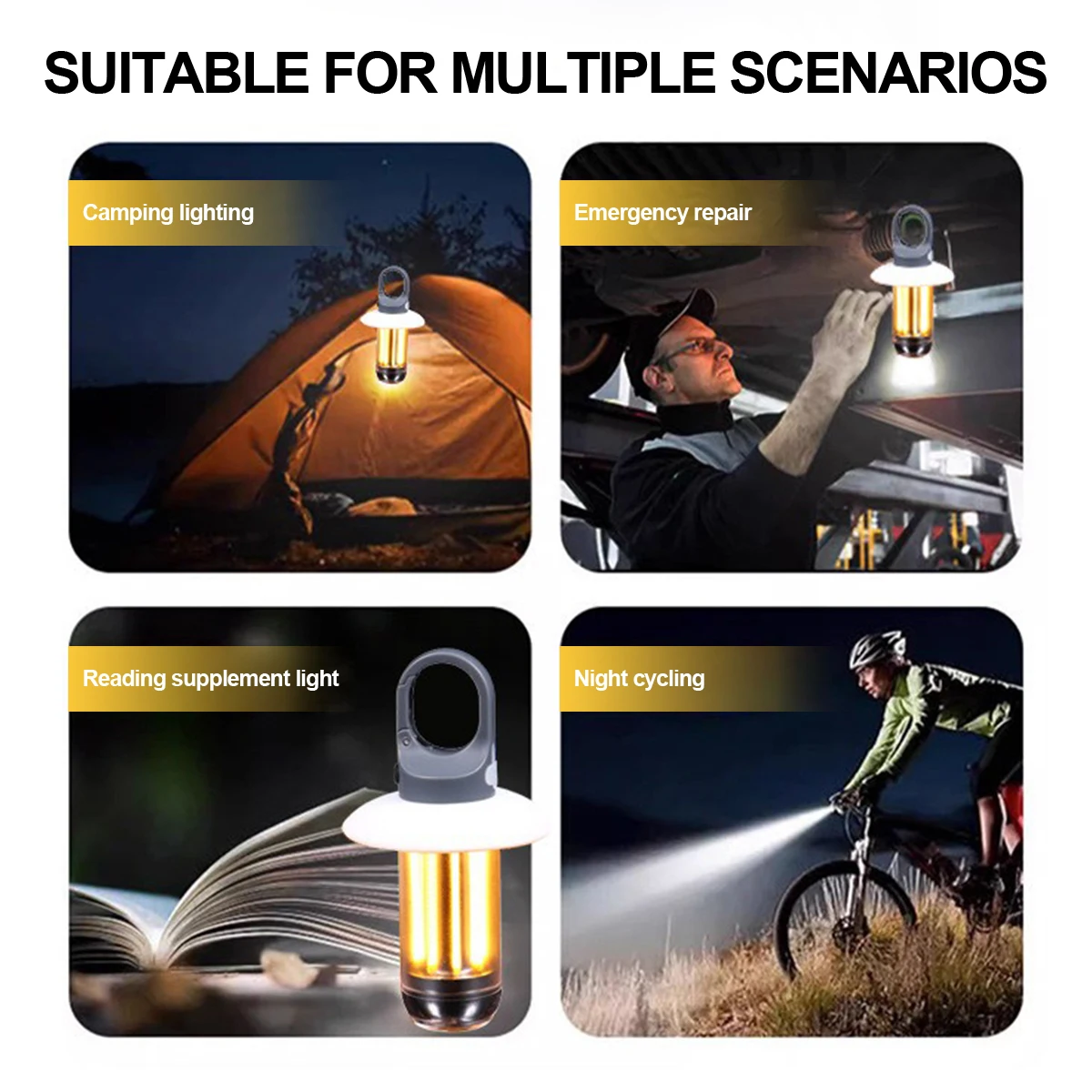 Usb Rechargeable Led Camping Light Waterproof Outdoor Post Lantern Garden Floor Fence Household Column Lamp Multifunctional Work