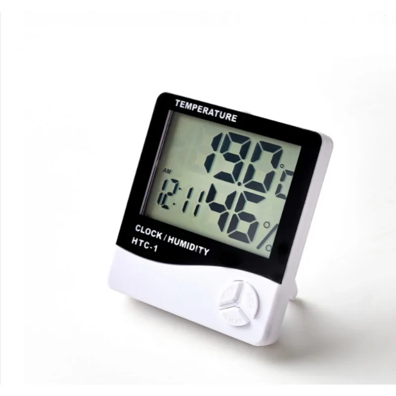 Therye.com-Hygromètre Numérique LCD, Testeur de Température et d'Humidité, Station Météo, Horloge pour Extension de Cils, Maquillage, Salon de miles