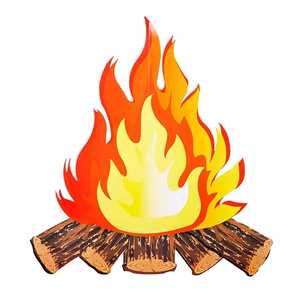 

Festival Fake Camping Fire Christmas Torch Cardboard Flame Halloween Decoration Artificial Bonfire Paperboard Campfire