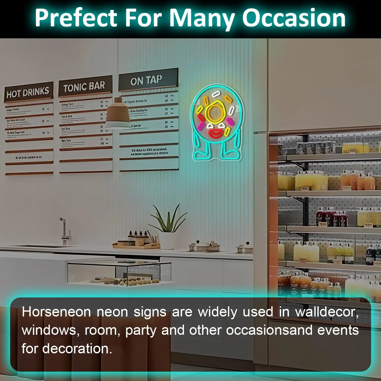 Happy Sun Neon Sign Colorful LED Wall Art USB Powered Smiley Face Decor Bedroom Living Room Party Novelty Gift Hanging Light